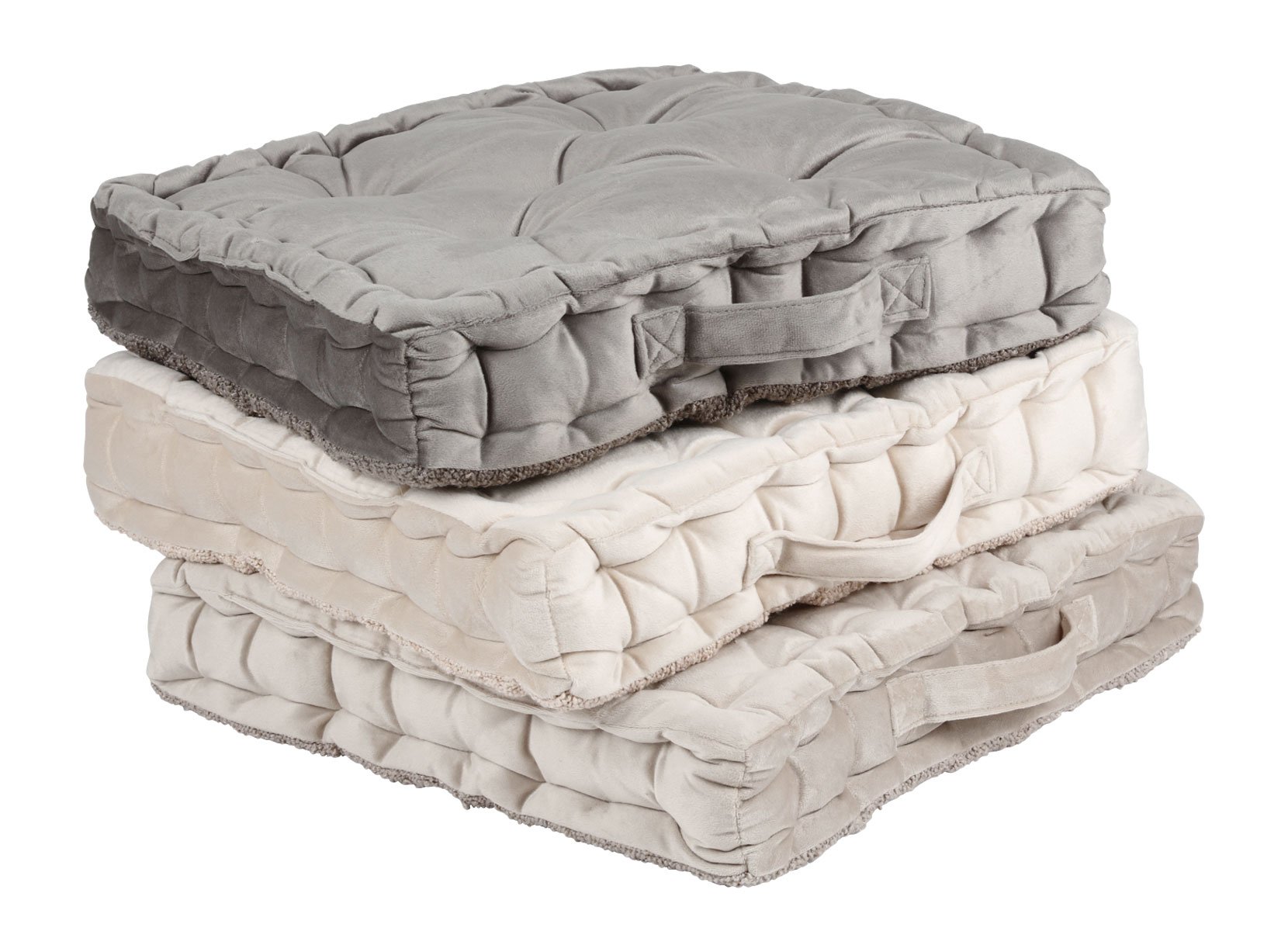 Bodenkissen Doubleface 38x38x10cm Taupe