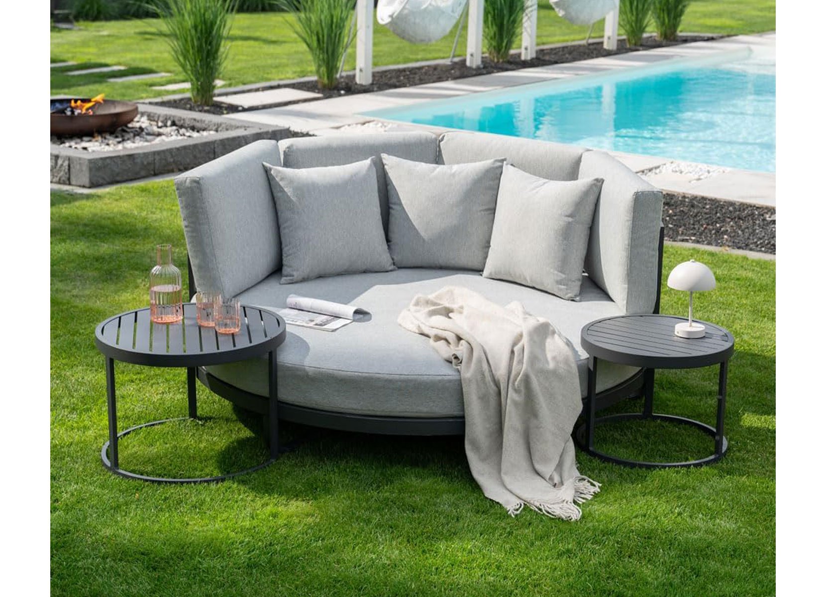 Home Deluxe Daybed FLORIDA Outdoor Grau