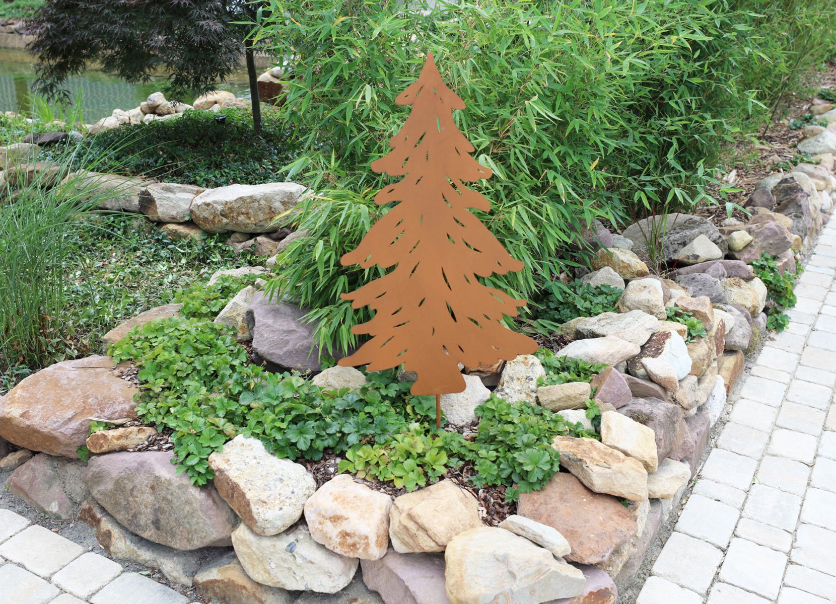 Gartenstecker Tanne 48,5x107cm Rusty