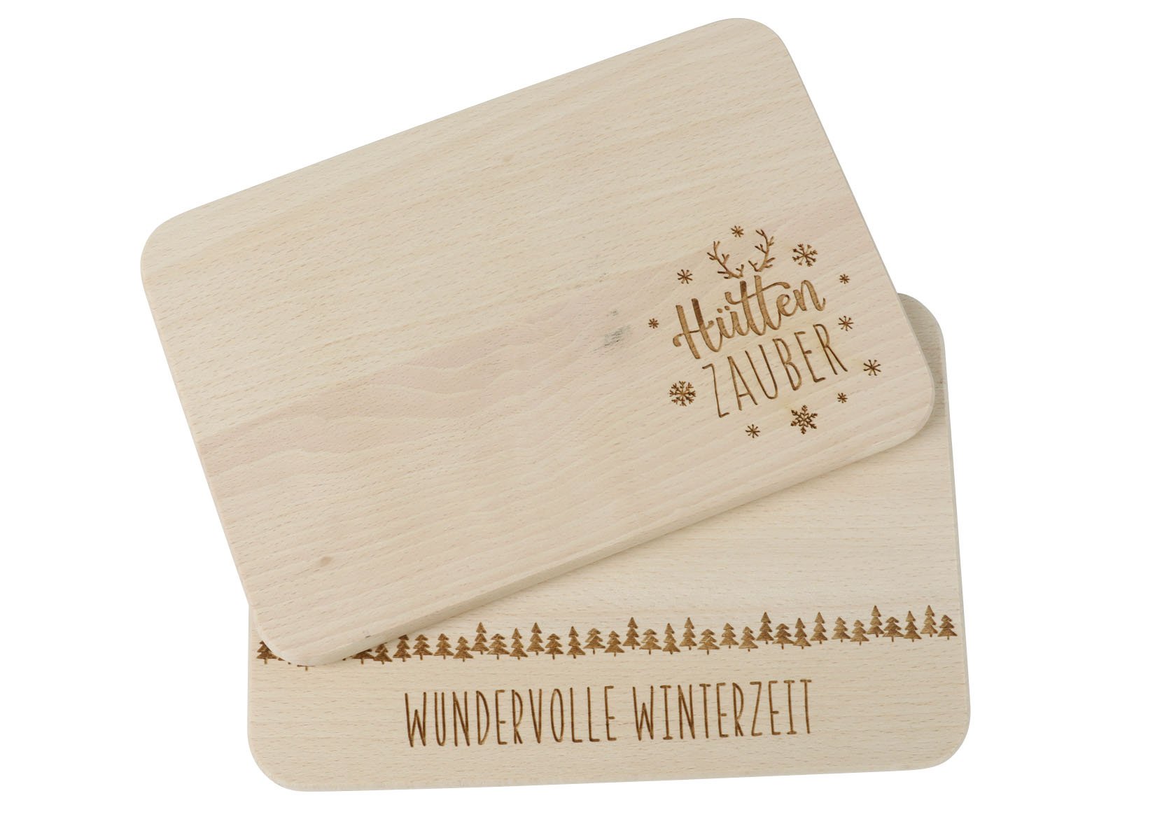 Holz-Frühstücksbrett mit Weihnachtsmotiv