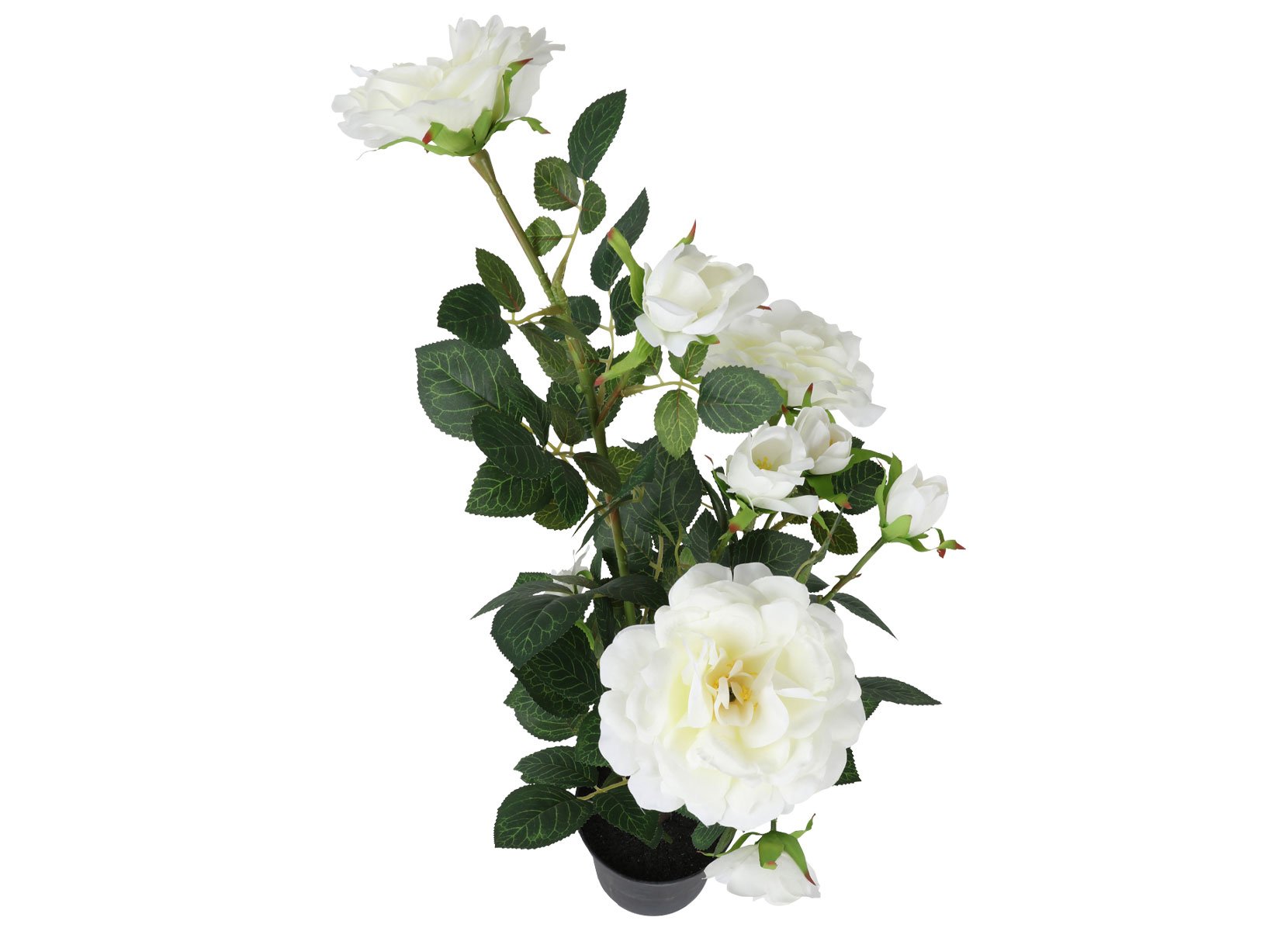 Künstliche Rose im Topf 30x76cm Weiß Künstliche Rose im Topf 30x76cm Weiß