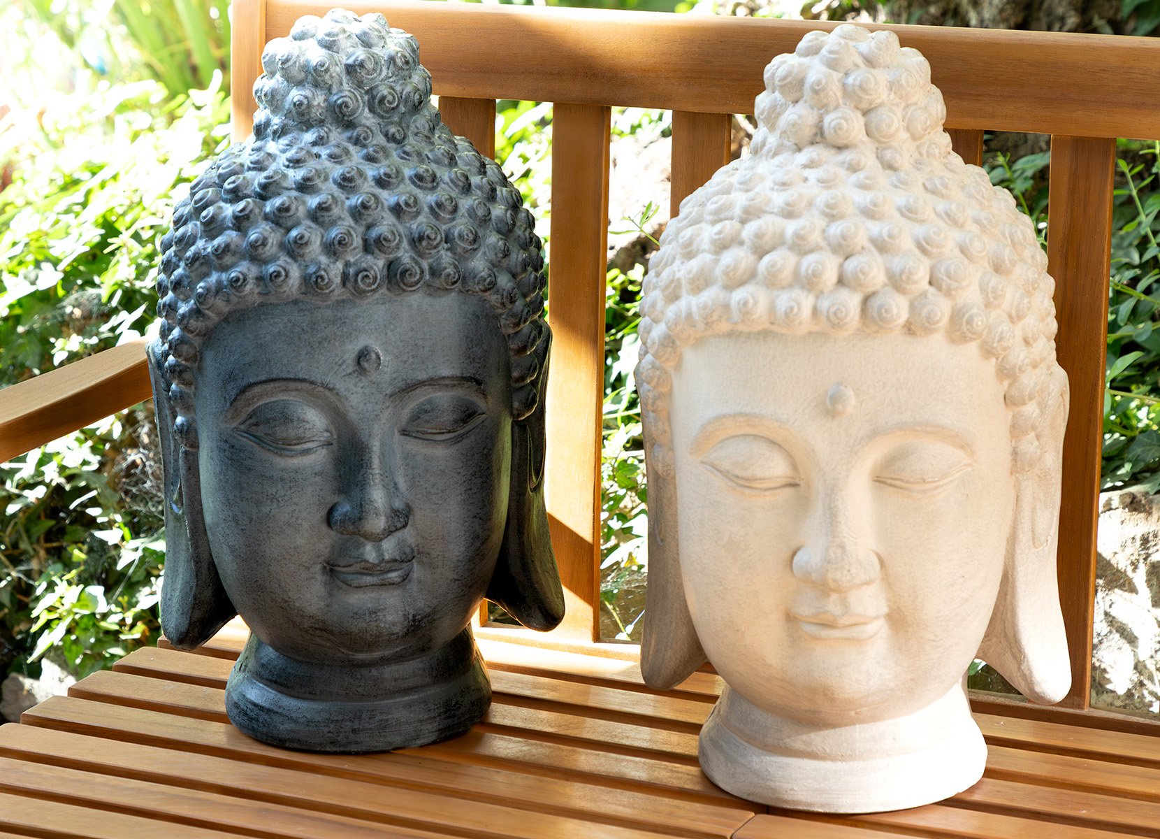 Buddha Deko-Kopf groß 29,5x47cm Sand