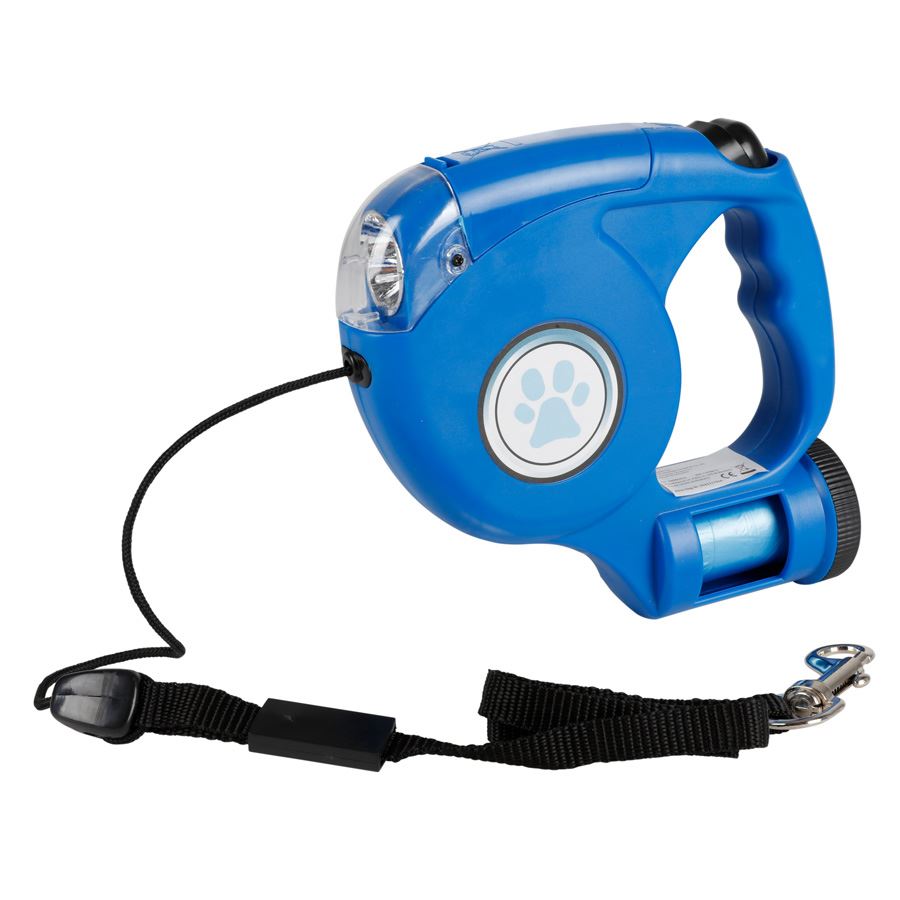 Hundeleine mit LED-Licht und Kotbeutelspender ca. 4,6m