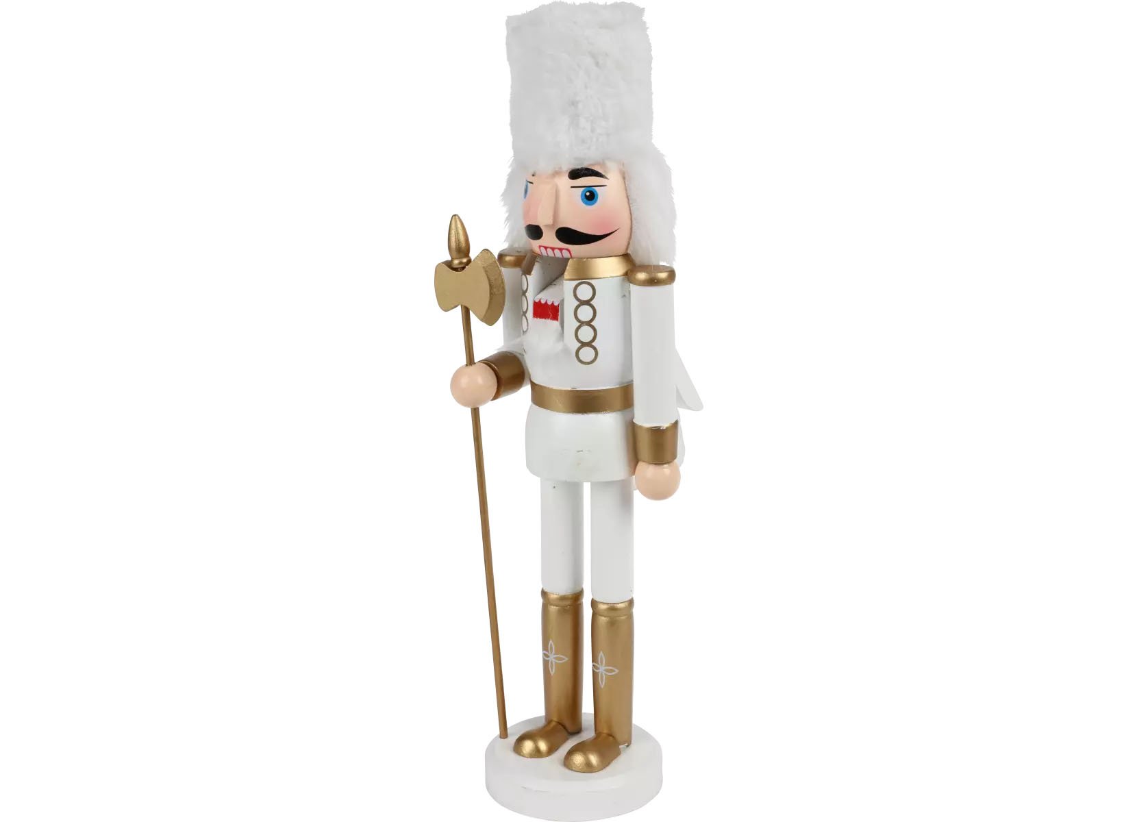 Deko-Nussknacker mit Samtumhang 38cm Schneeweiß