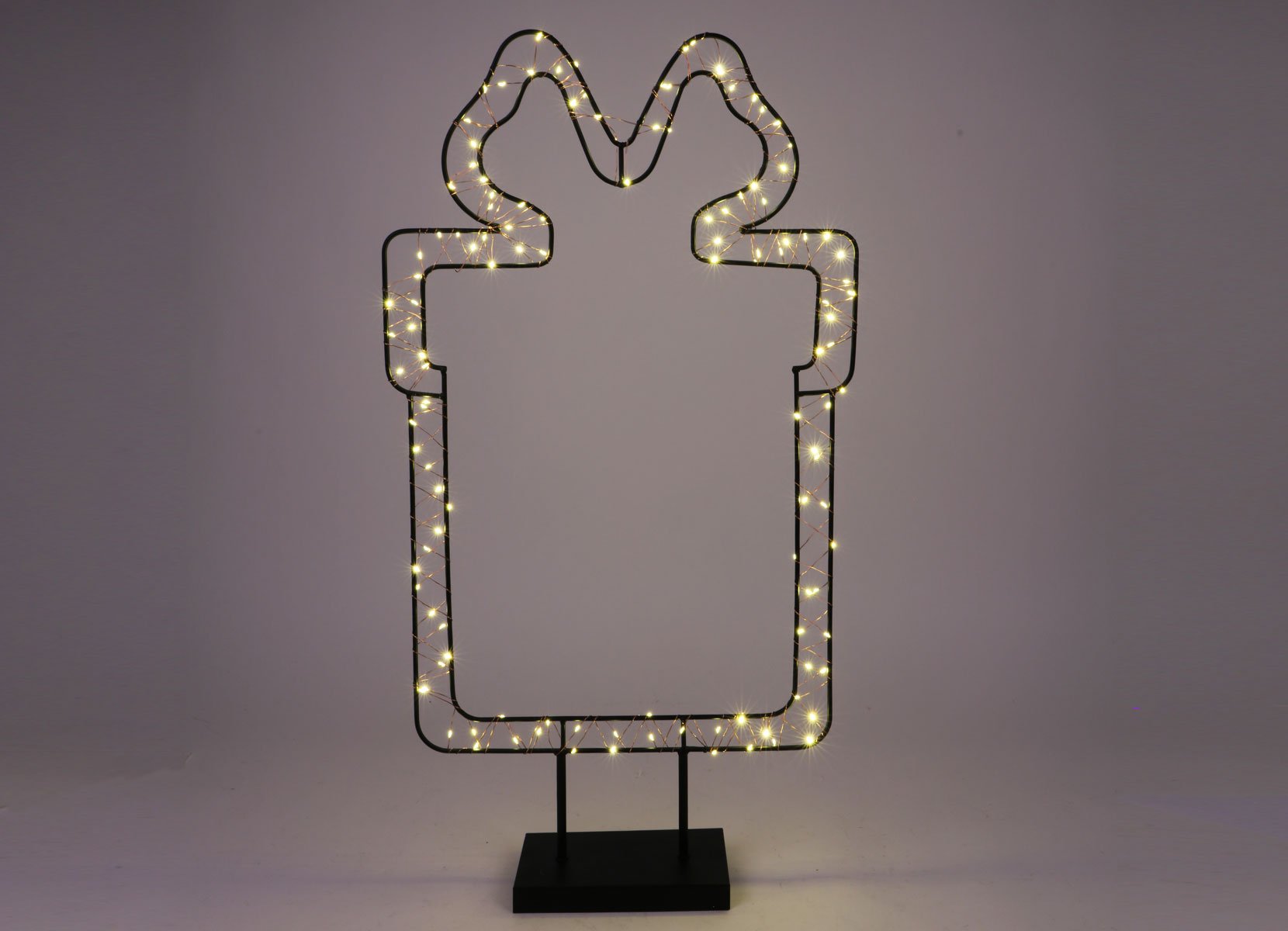 Mittelgroße LED-Metalldeko mit Timer 60cm LEDs Warmweiß Geschenk