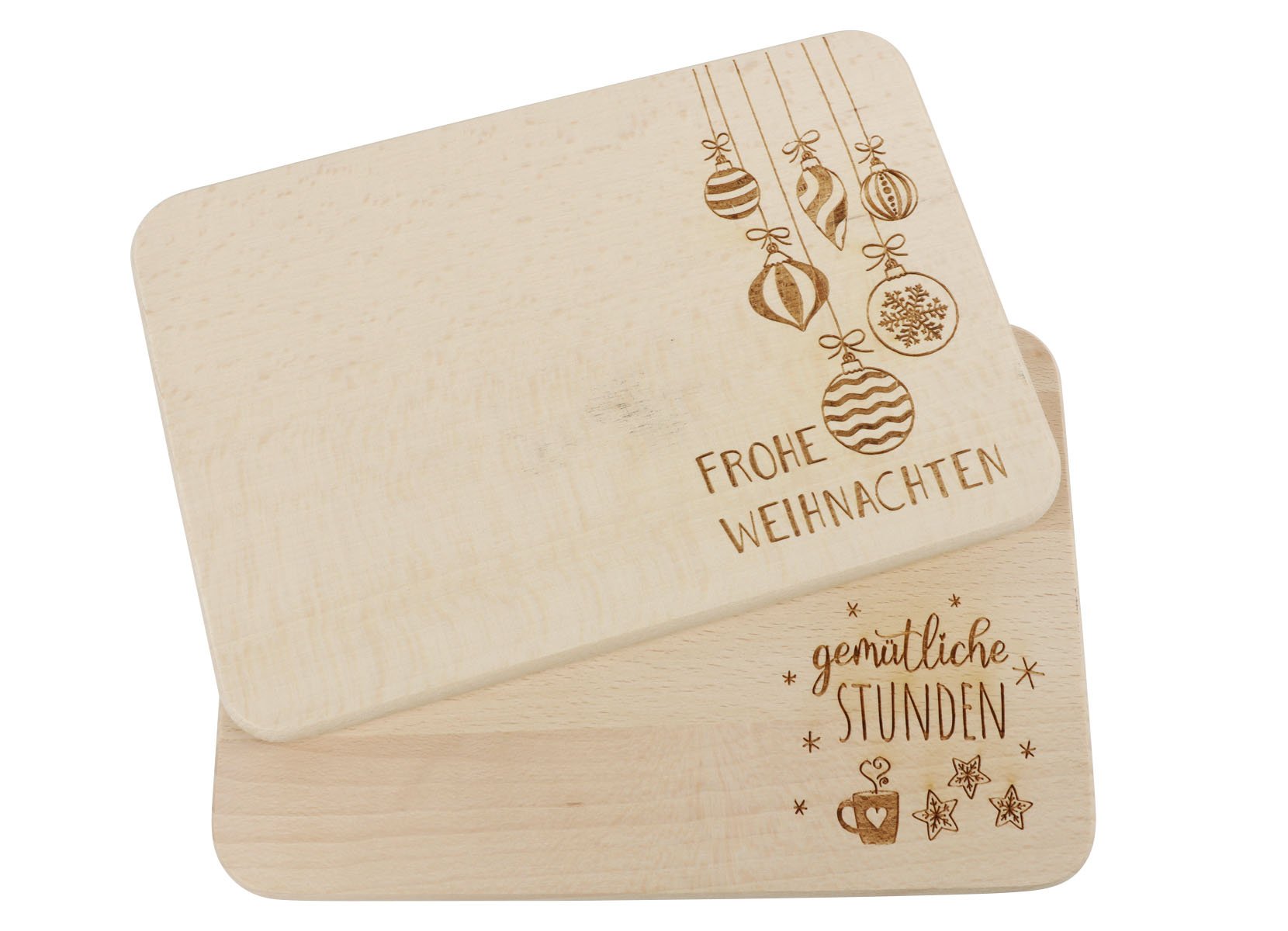 Holz-Frühstücksbrett mit Weihnachtsmotiv