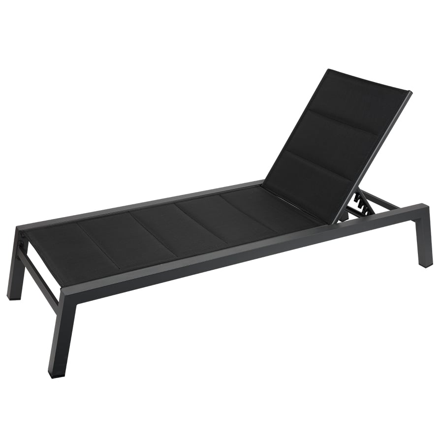 Gepolsterte Sonnenliege 190x70x95cm Anthrazit/Schwarz