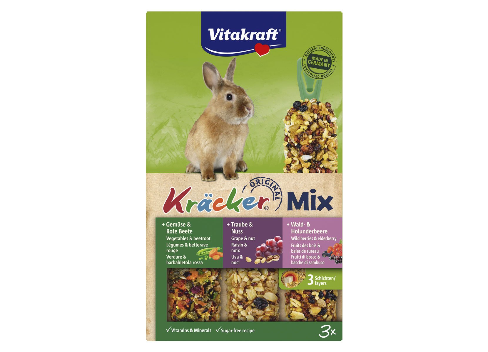 Vitakraft Kräcker Mix Gemüse Nuss Waldbeere 168g