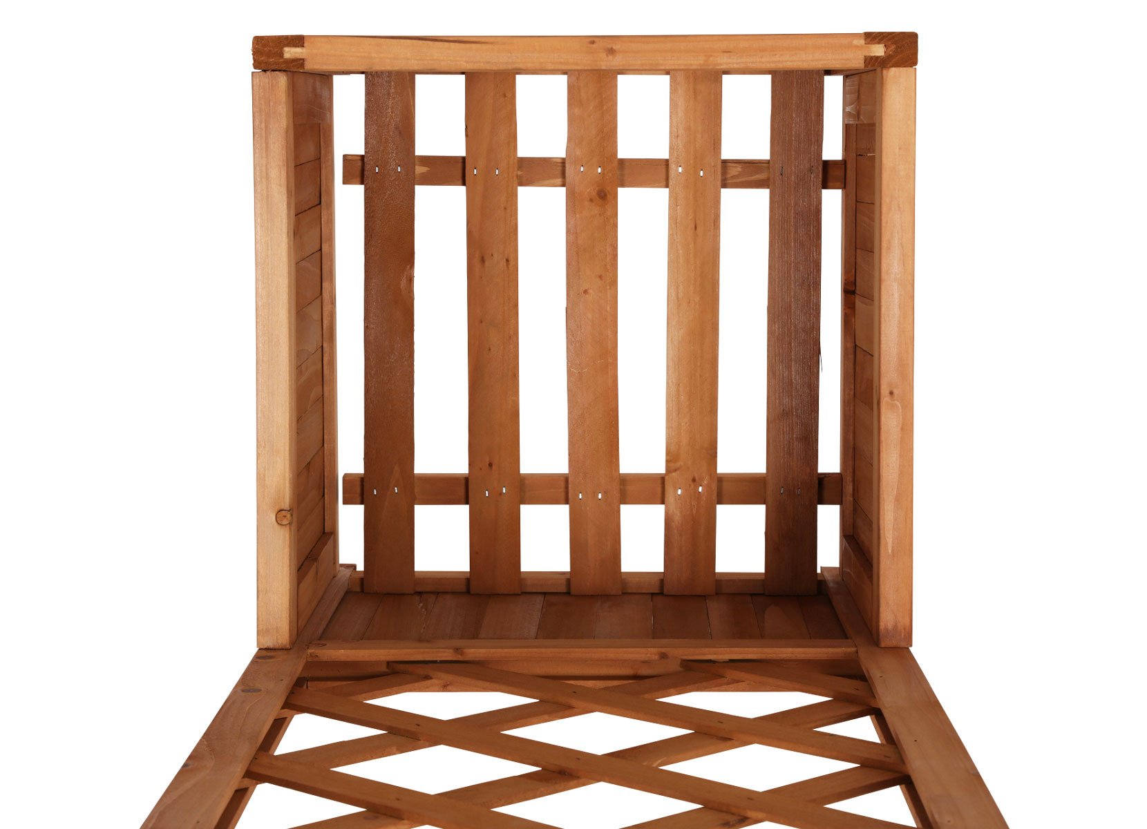 Pflanzkübel mit Rankhilfe aus Holz 146cm 4er-Set Natur
