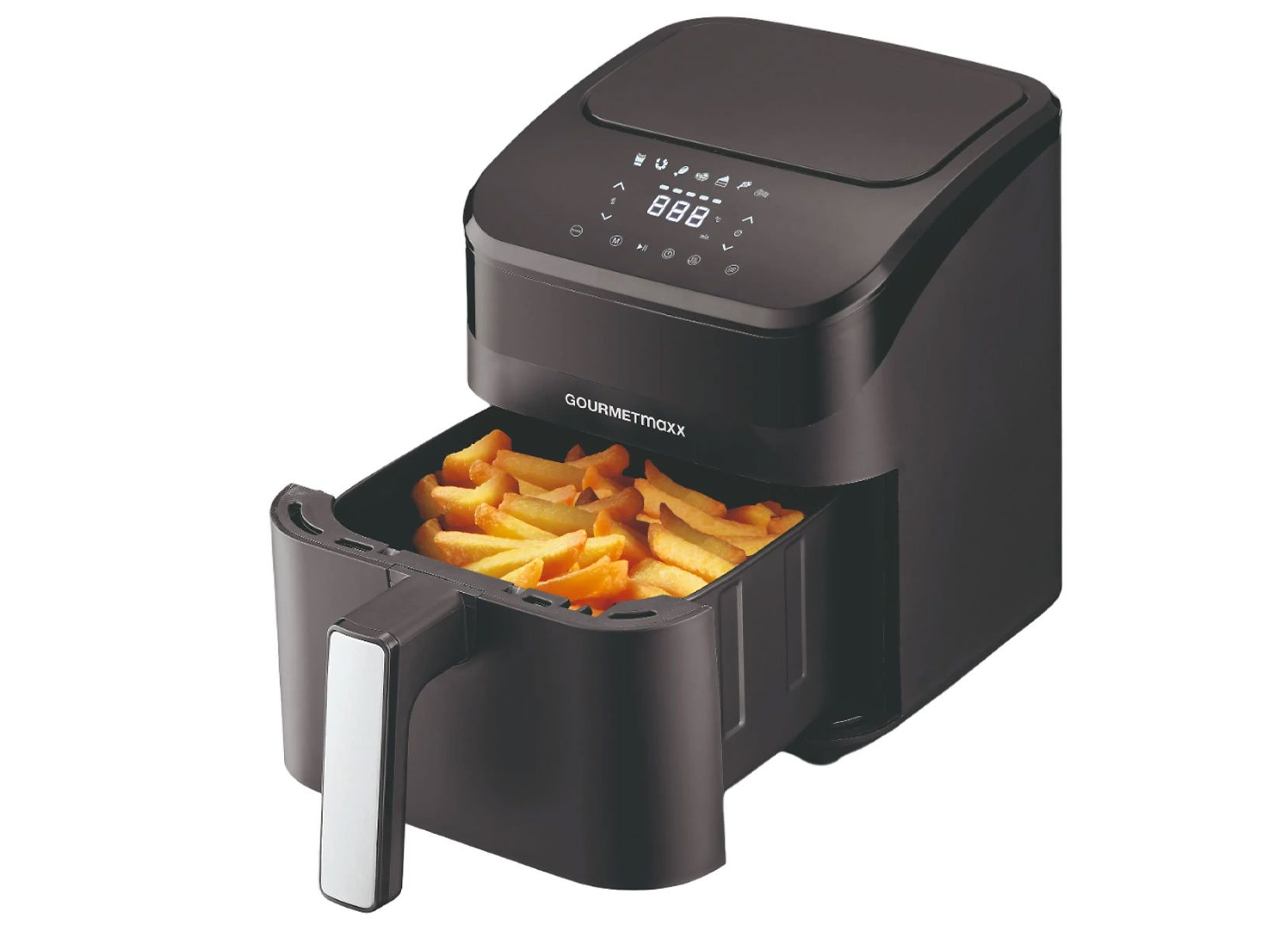 Gourmetmaxx Digitale Heißluftfritteuse 4 Liter 1400W Schwarz