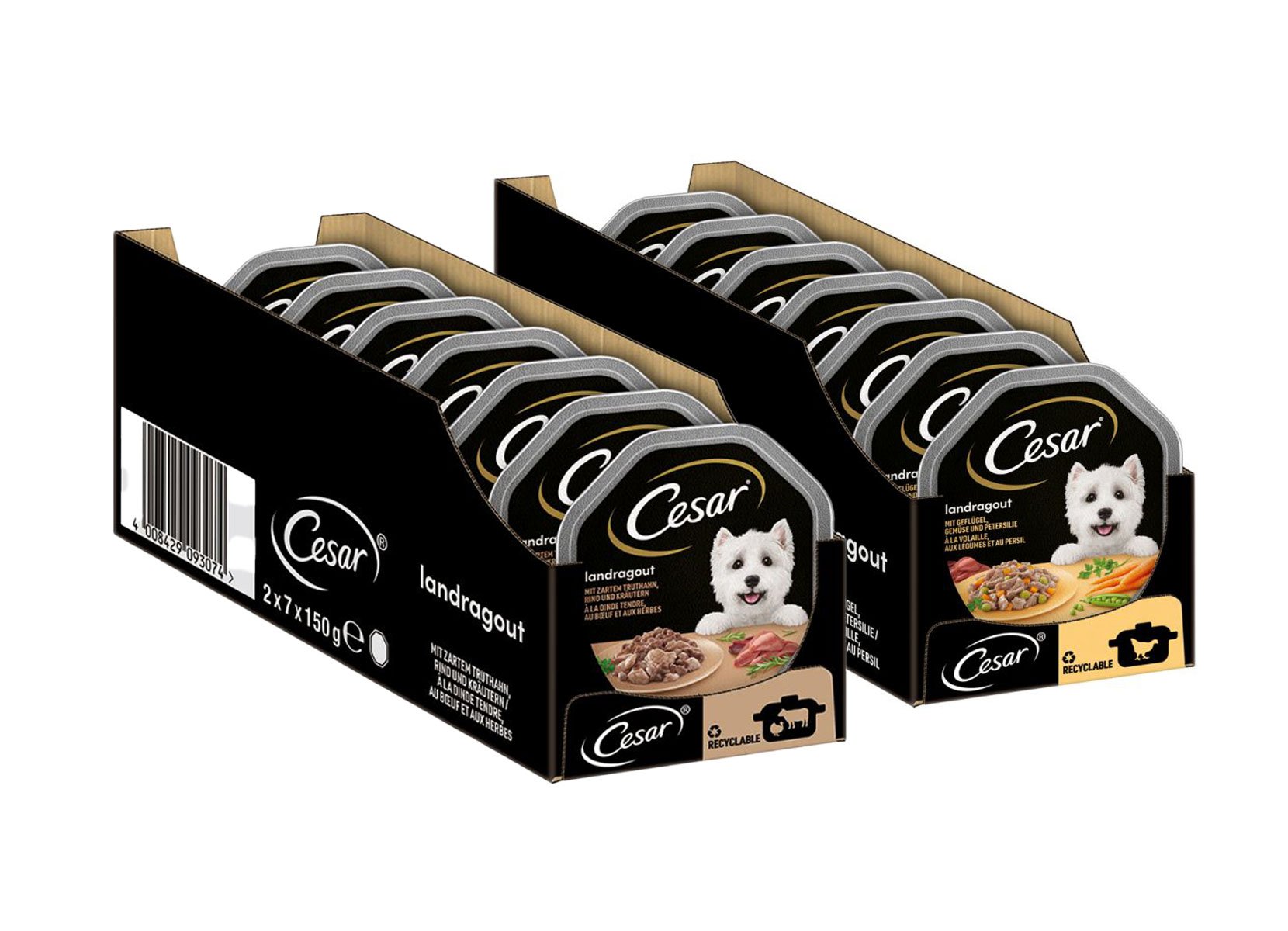 Cesar Landragout 14x150g Schale 2 verschiedene Sorten