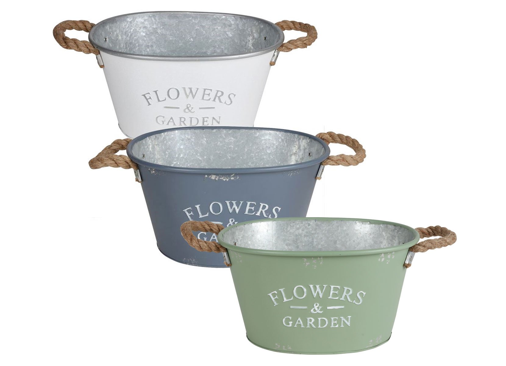Zink-Pflanzwanne Flowers & Garden 33x24x17,5cm