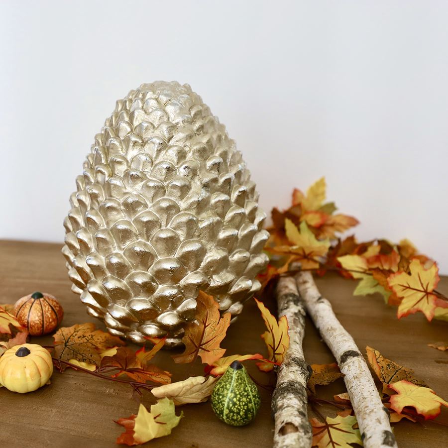 Deko-Tannenzapfen 23x30cm Silber/Gold