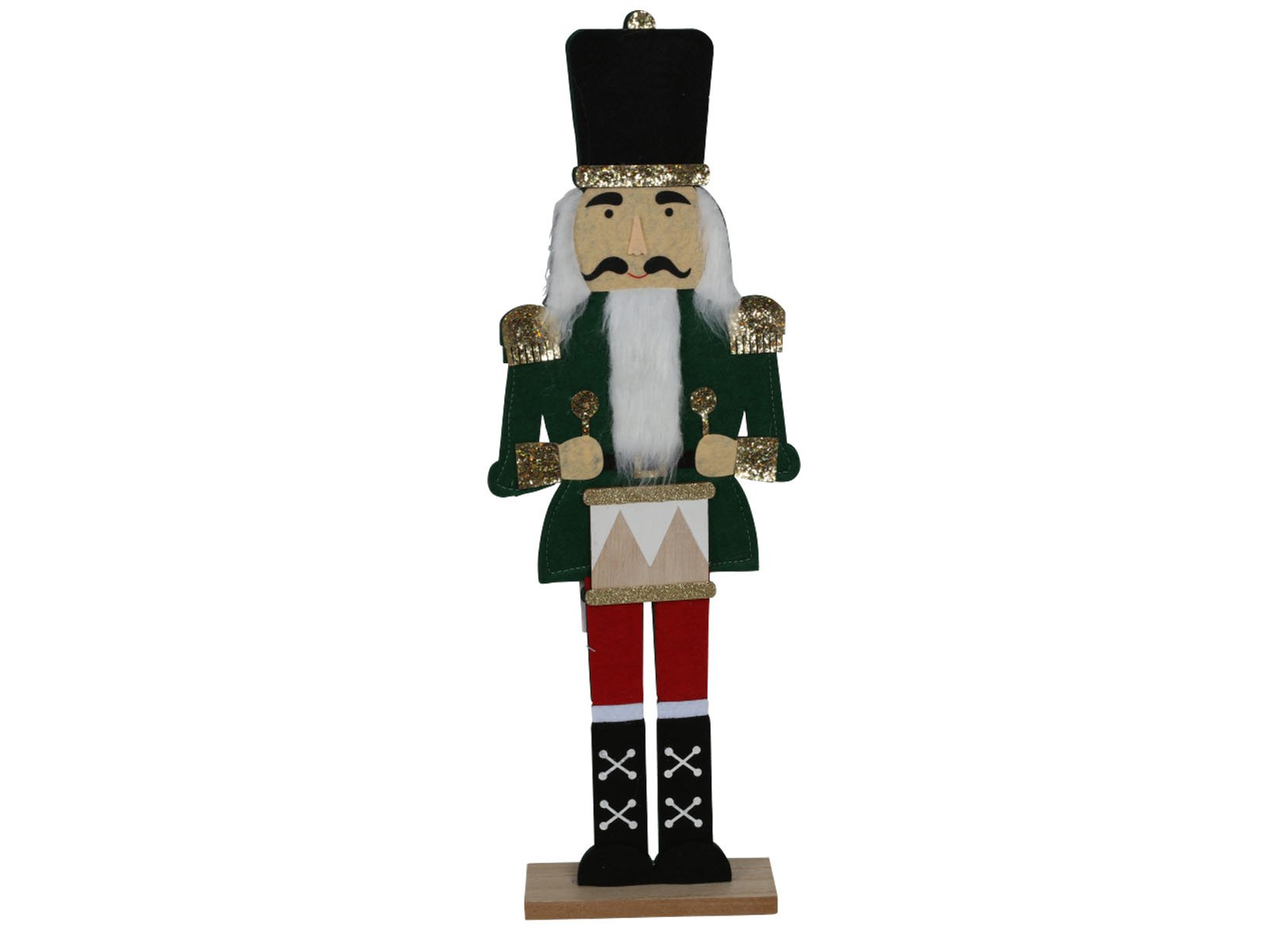 Deko-Figur Nussknacker aus Filz 90cm Grün