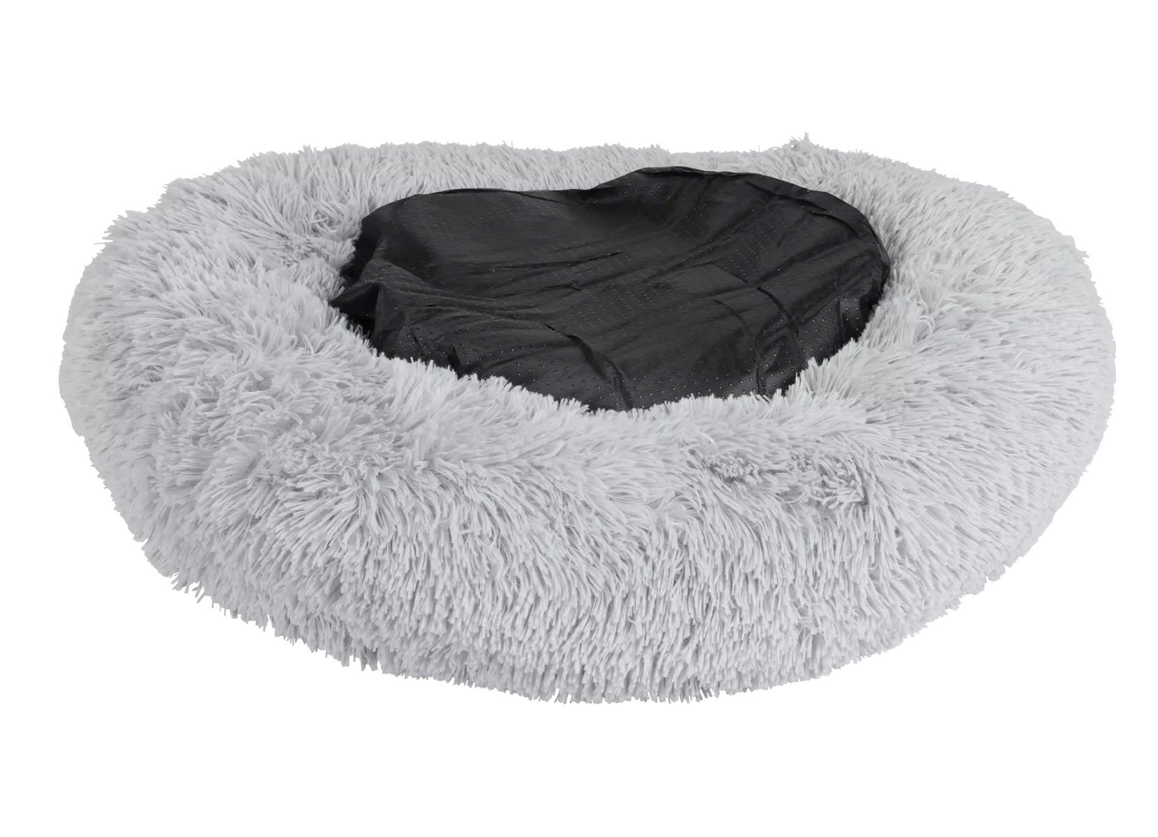 Tier-Plüschbett Donut 70cm Hellgrau