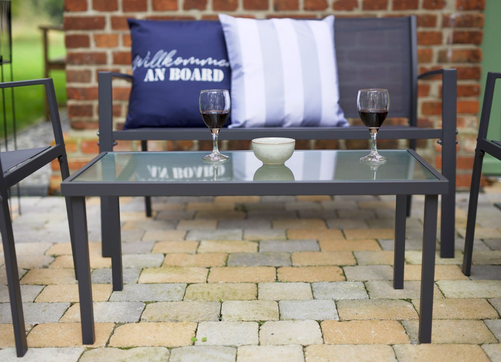 Loungeset Marie mit Glastisch 4-teilig