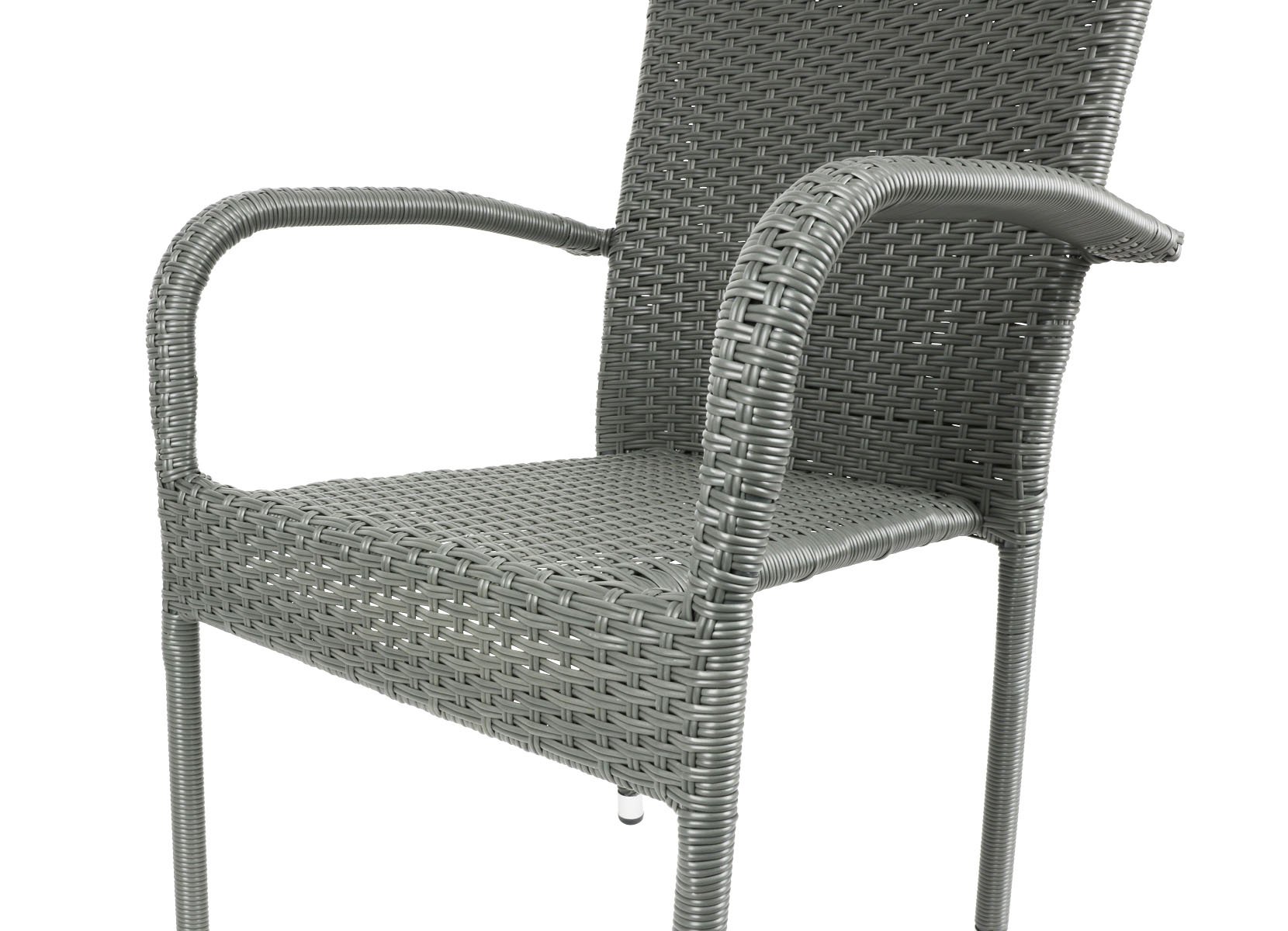 Wicker-Stapelstuhl Grau