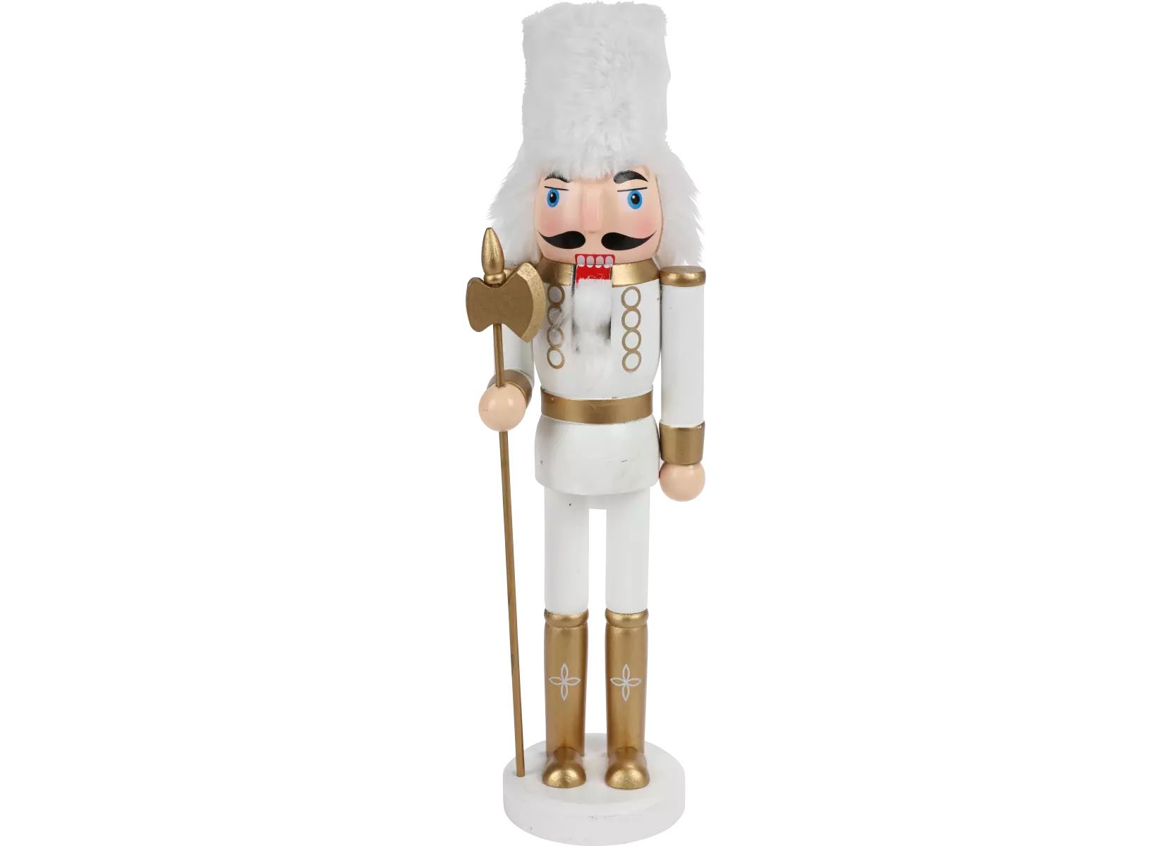 Deko-Nussknacker mit Samtumhang 38cm Schneeweiß