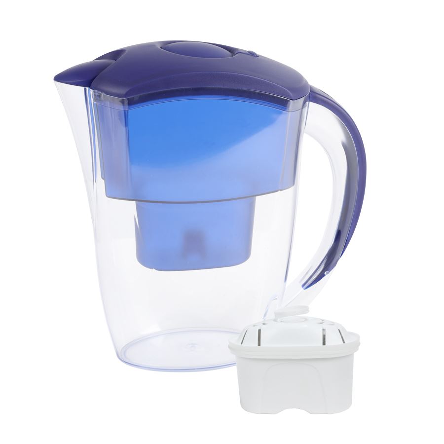 Wasser-Filterkanne mit Filterkartusche 2,4 Liter Blau