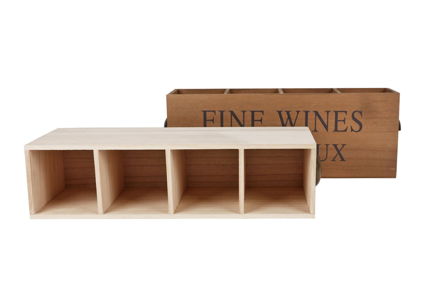 Deko-Holzbox Fine Wines Bordeaux 45x12x17cm