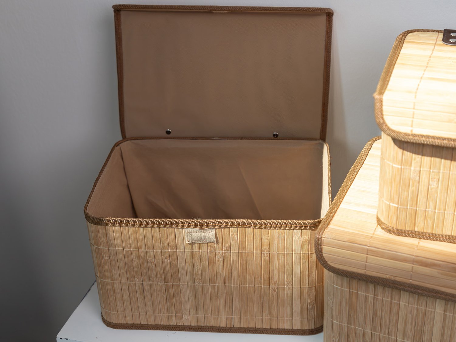 Aufbewahrungsboxen aus Bambus 3er-Set