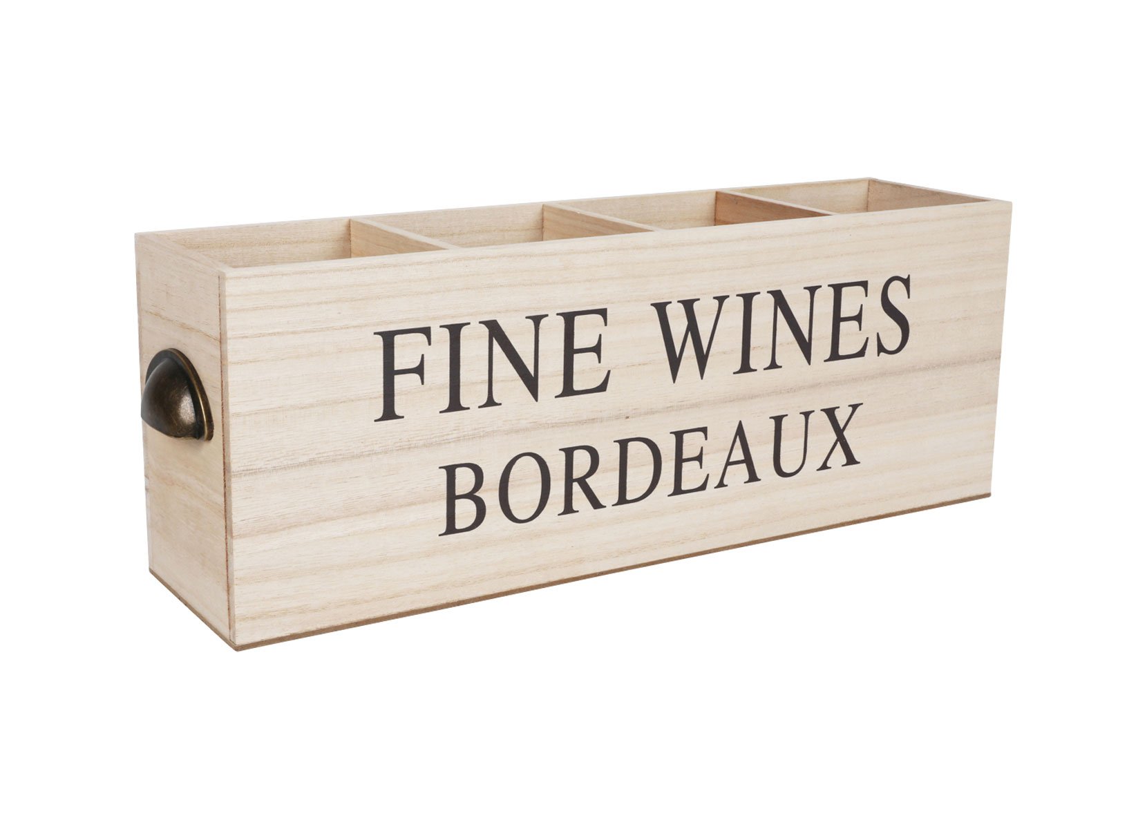Deko-Holzbox Fine Wines Bordeaux 45x12x17cm