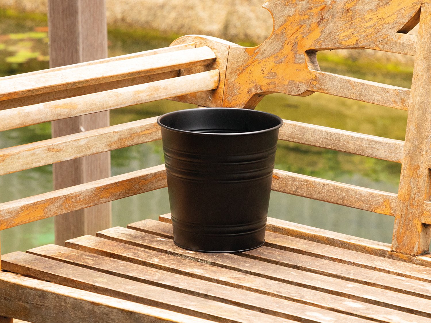 Zinkübertopf 19x19cm Schwarz