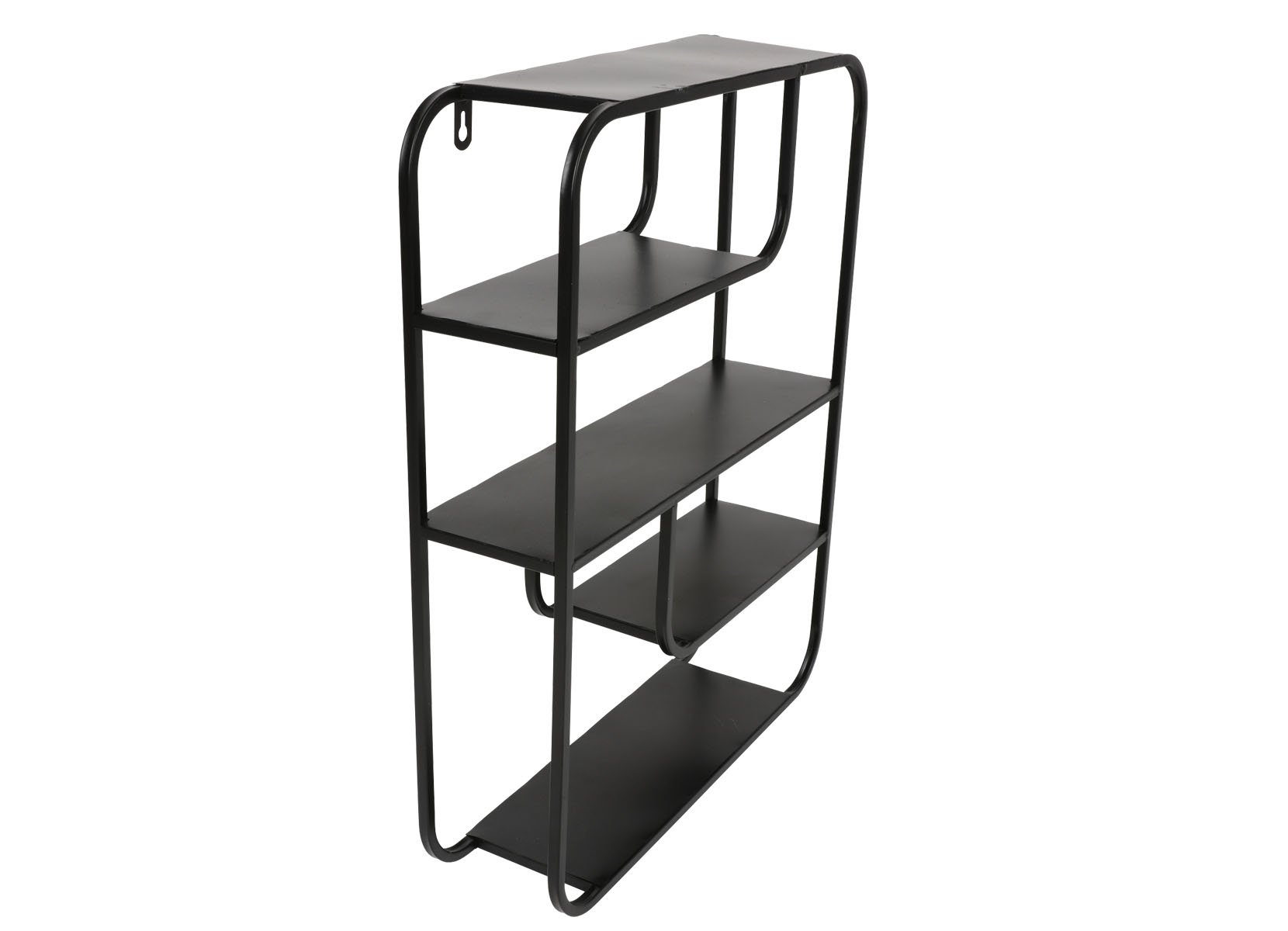 Wandregal rechteckig mit 5 Böden 48,5x38x10cm Schwarz
