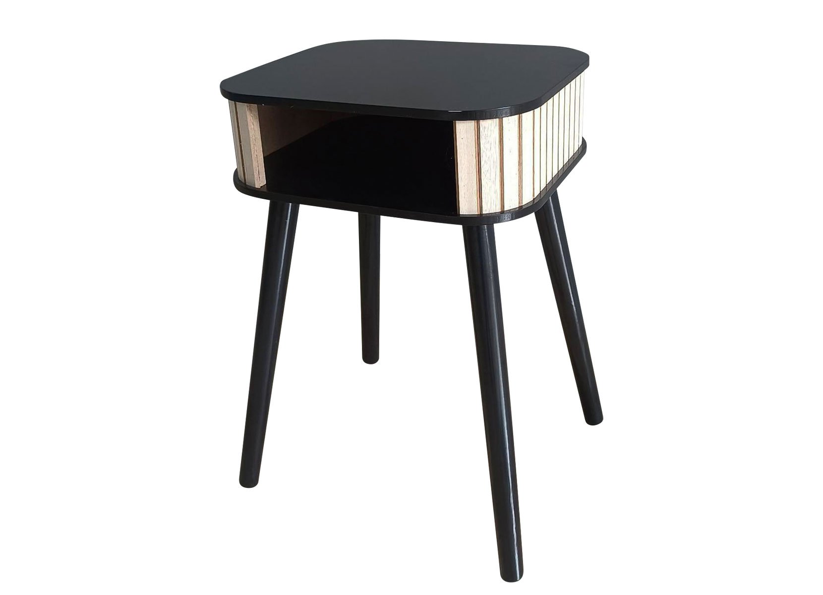 Moderner Beistelltisch aus Holz 34x30x50cm Schwarz
