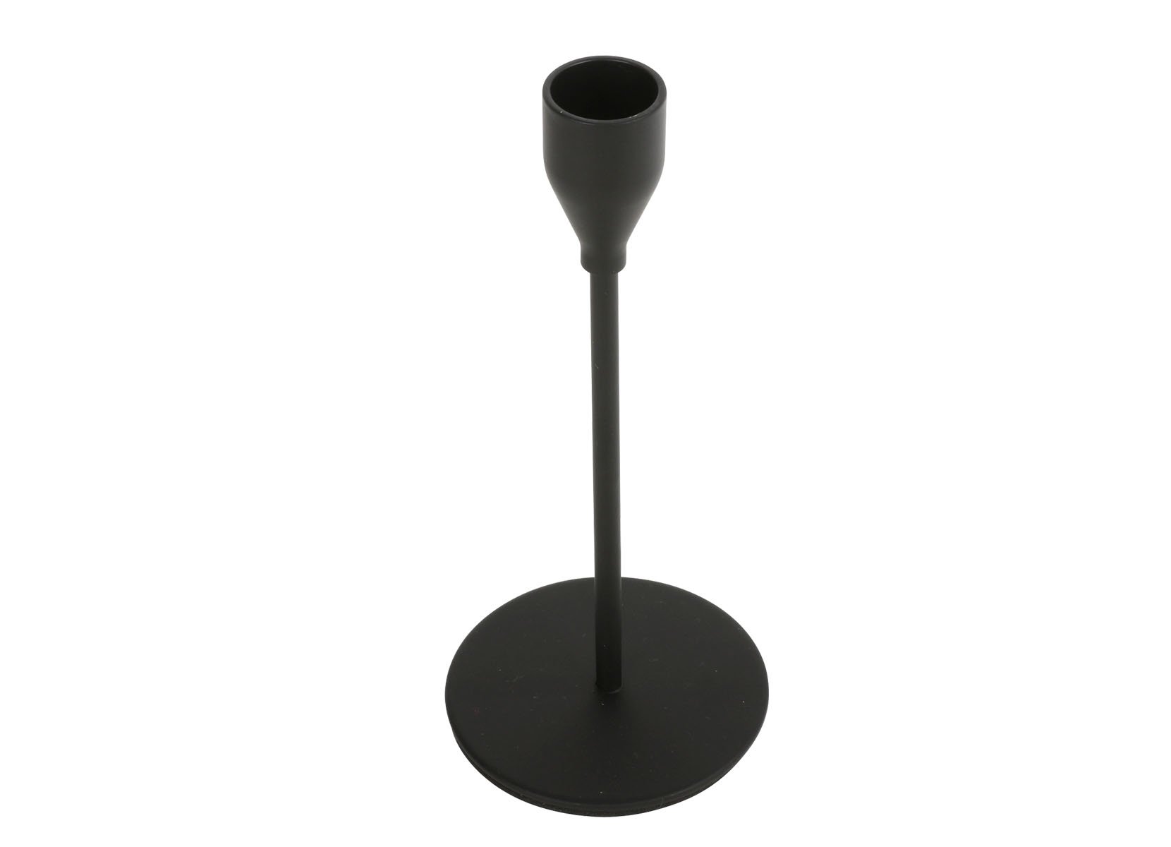 2-teiliges Stabkerzenhalter-Set aus Metall Schwarz