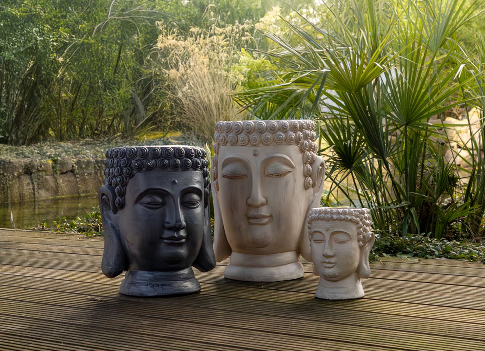 XXL-Pflanztopf Buddha 33x43cm Sand