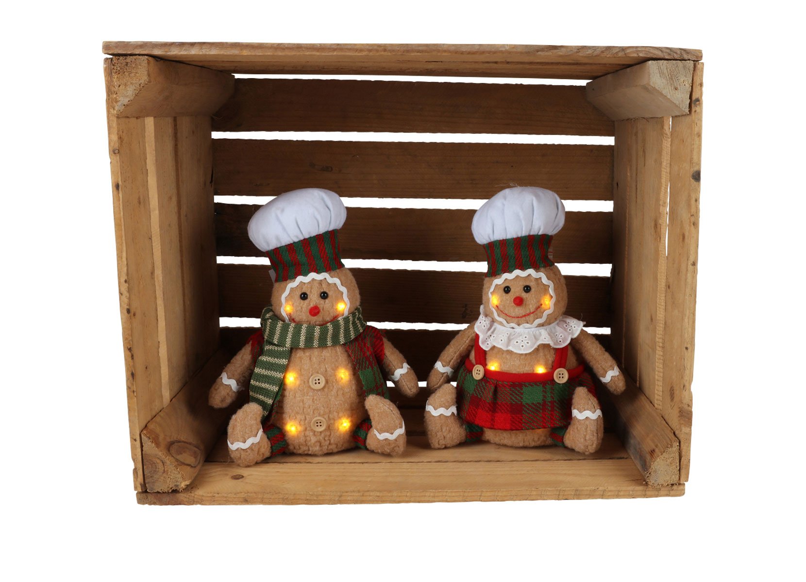 LED-Lebkuchenfigur mit 6 LEDs 25cm Warmweiß