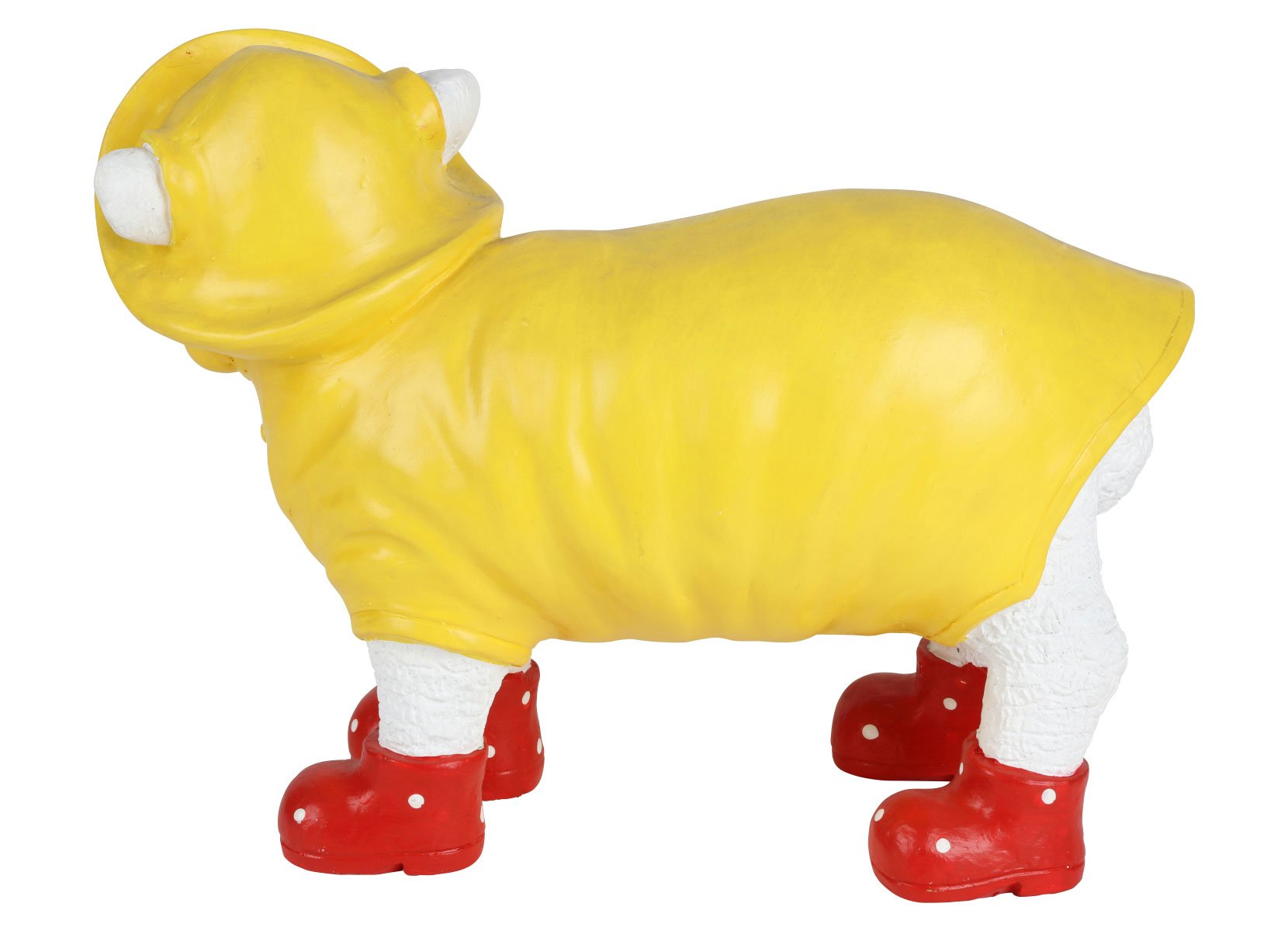 Tierfigur mit Regenmantel und Gummistiefeln 42x18x30cm Lamm