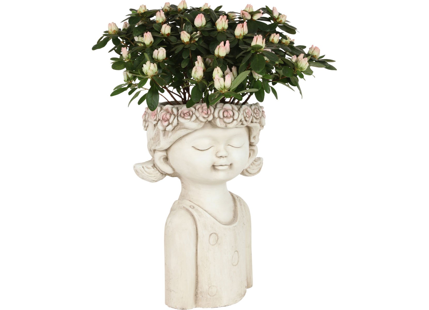 Blumentopf Mädchen mit Blumenkranz Design 1