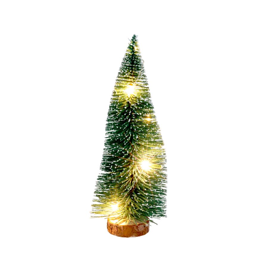 Deko-Tannenbaum 21cm beschneit mit 5 LEDs Warmweiß
