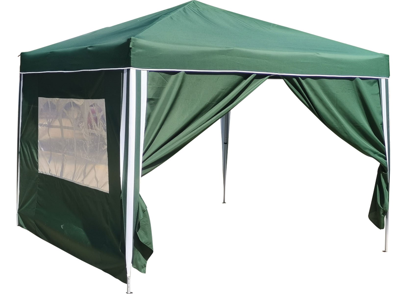 2 Seitenwände für Ruck-Zuck Alu-Pavillon 3x3m Grün