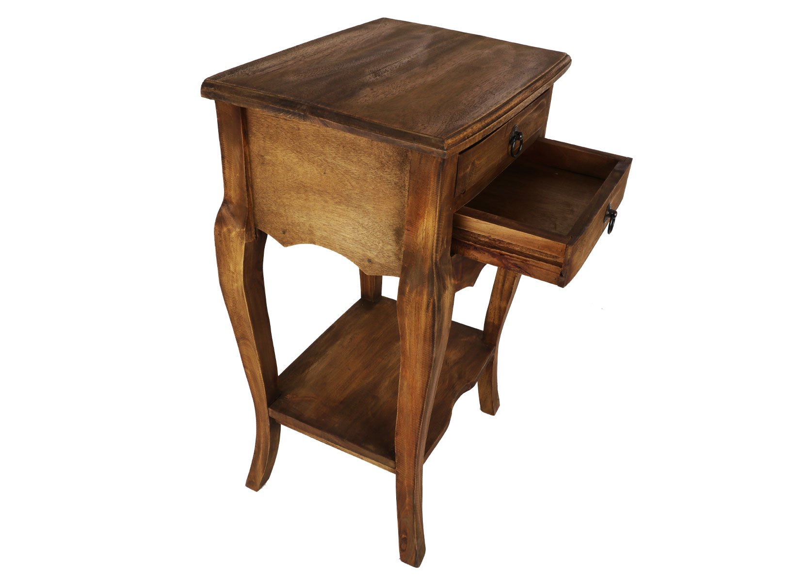 Antiker Holz-Beistelltisch Fiorellia aus Mahagoniholz 40x67x30cm