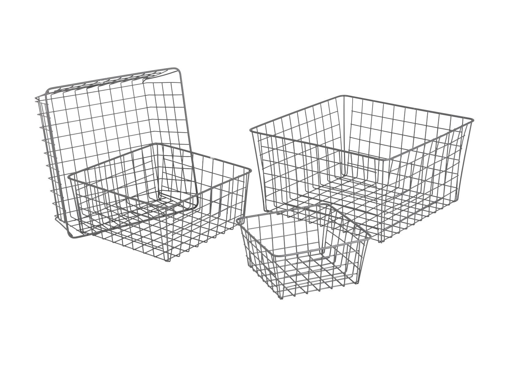 Metall-Dekokörbe 4er-Set Grau