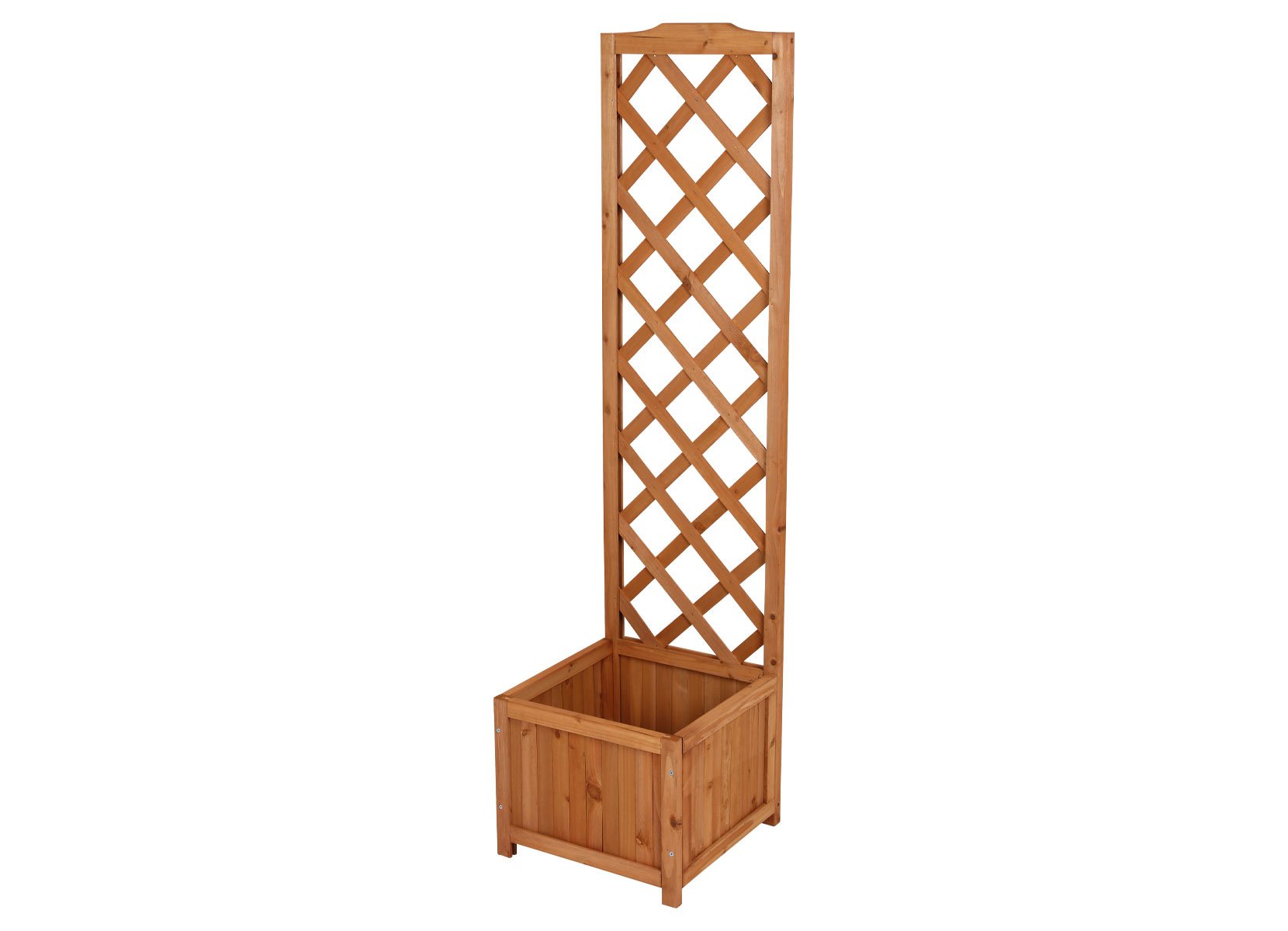 Pflanzkübel mit Rankhilfe aus Holz 146cm 4er-Set Natur