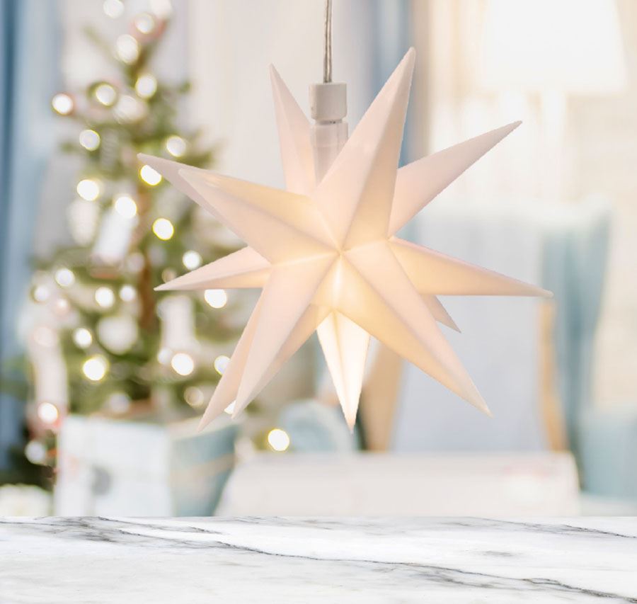 Weihnachts-LED-Stern in 3D zum Hängen 12cm