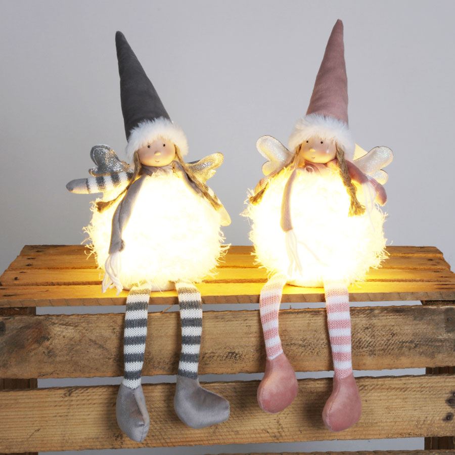 Kantenhocker Weihnachtsengel mit LED-Bauch Warmweiß
