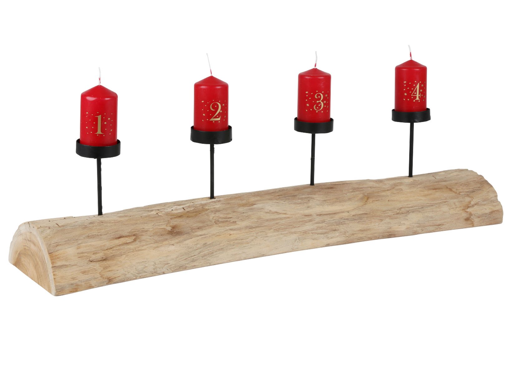 XXL-Baumstamm für 4 Kerzen 70cm