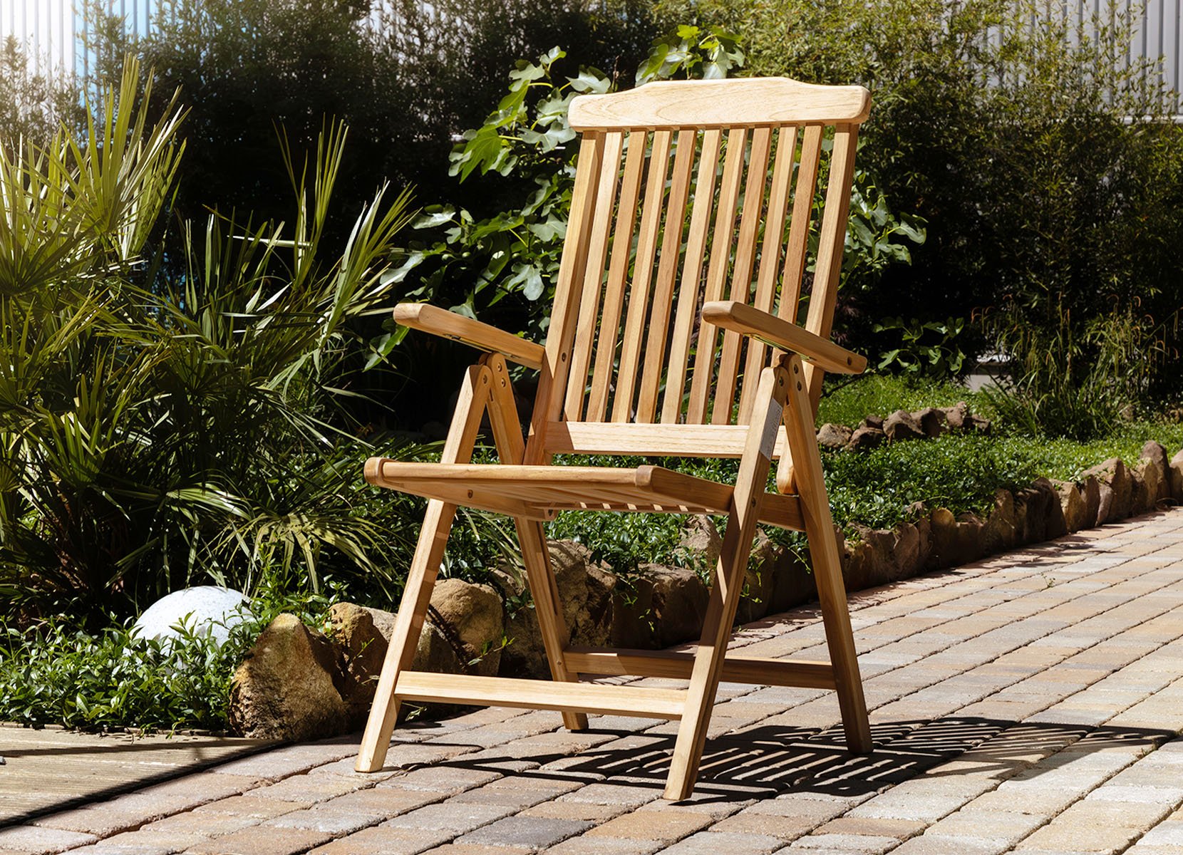 Teak-Klappsessel Natur unbehandelt