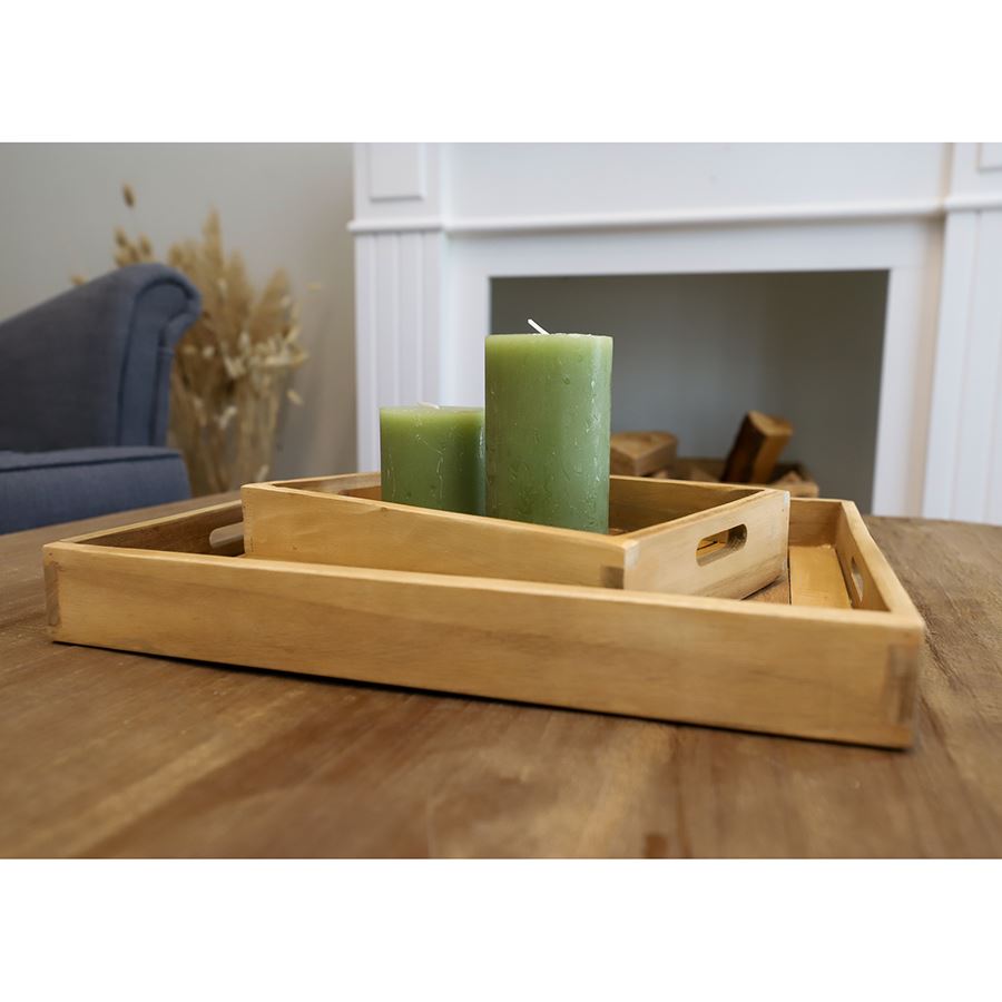 Deko-Tablett aus Holz 26x5x18cm