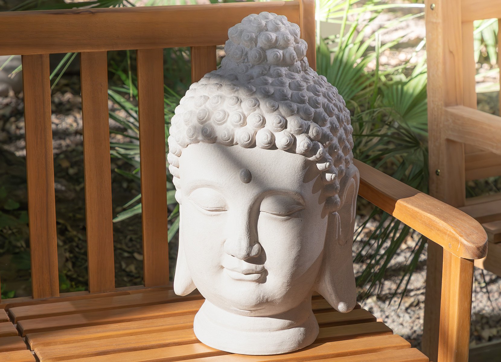 Buddha Deko-Kopf groß 29,5x47cm Sand