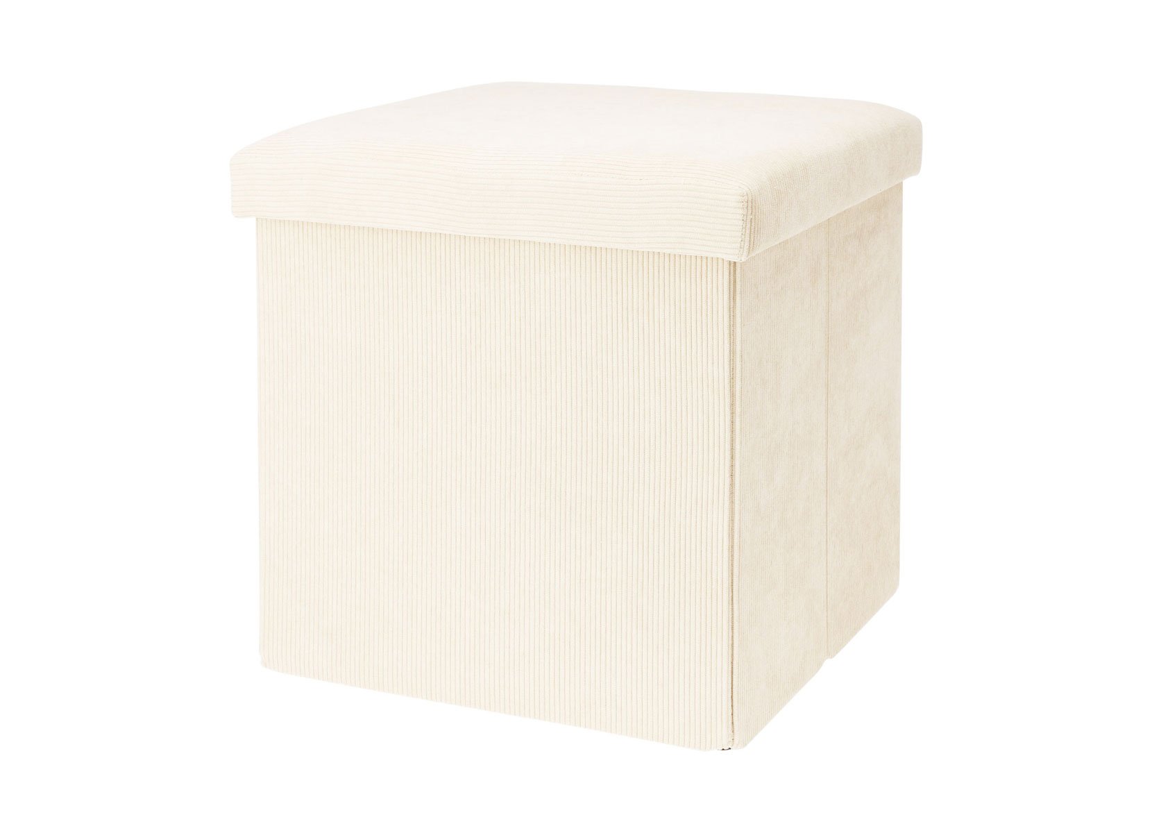 Sitzhocker aus Cordstoff 38x38x38cm Natur