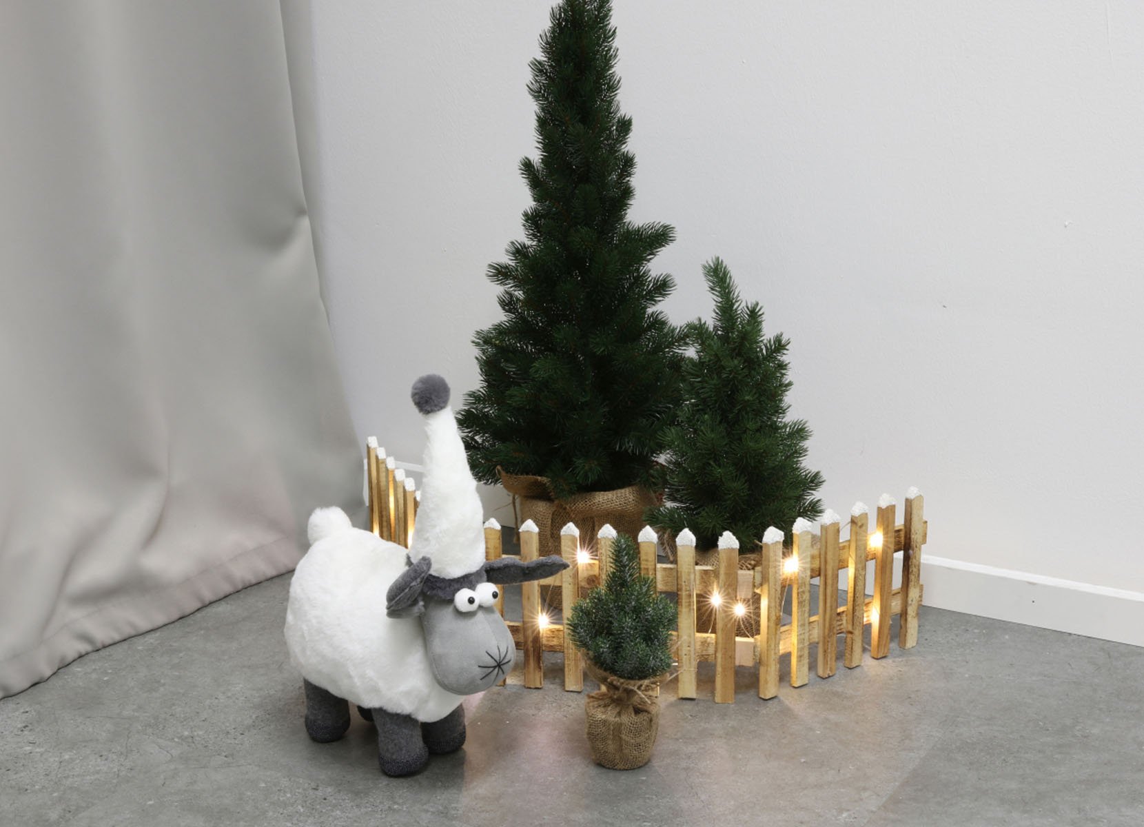 Deko-Zaun mit 20 LEDs und Timer 90x20cm