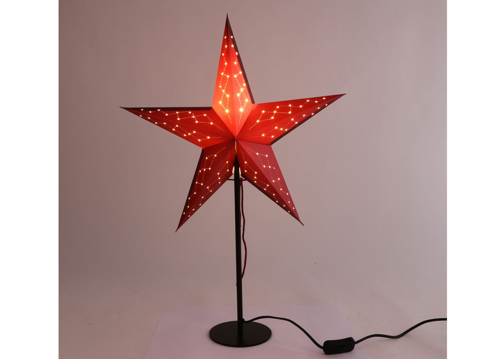 LED-Tischlampe Weihnachtsstern 45cm Warmweiß Rot
