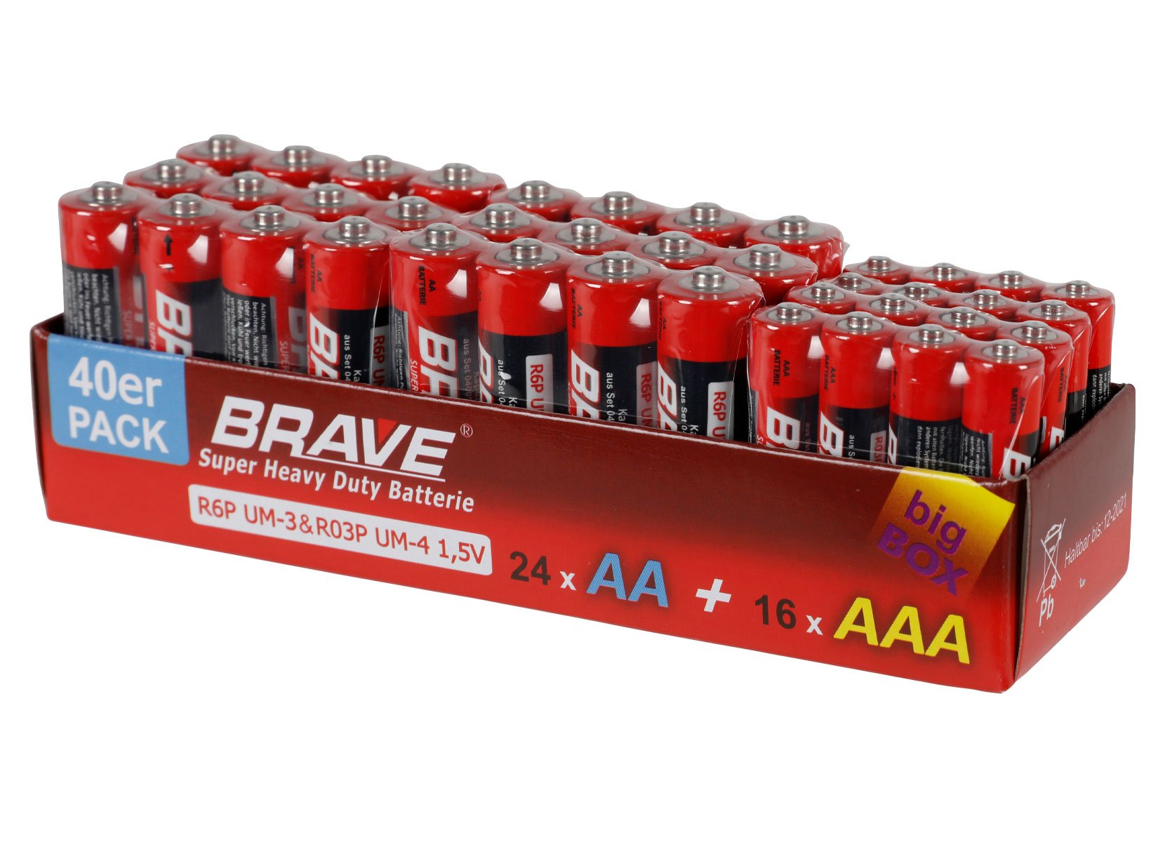 BRAVE Batterien Big Box 40er-Pack 24x AA und 16x AAA