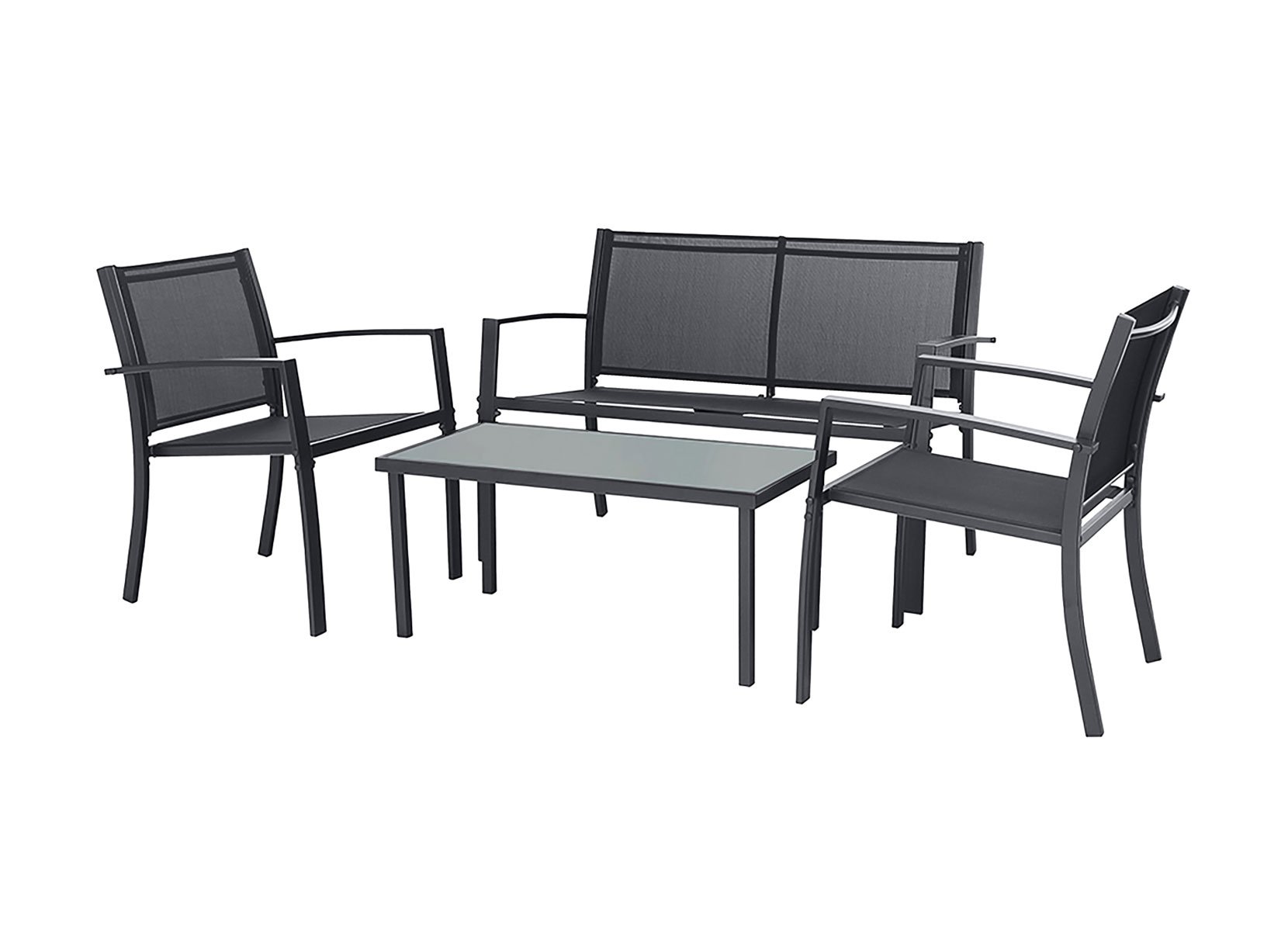 Loungeset Marie mit Glastisch 4-teilig